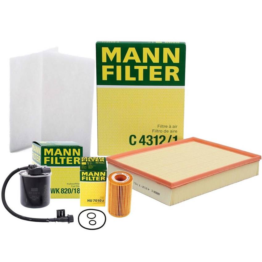 Mercedes Air / Cabin Air / Fuel / Engine Oil Filter Kit - MANN-FILTER 3728043KIT